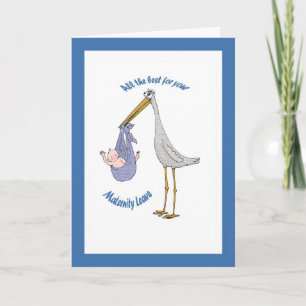 Moderskap lämna, stork och baby kort