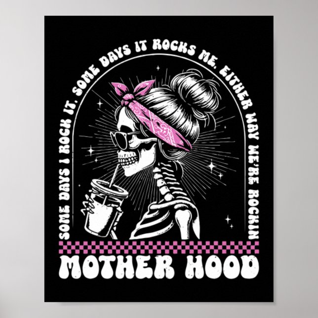 Moderskap Retro Skelett Som Dagar Rock Vintage Poster (Framsidan)