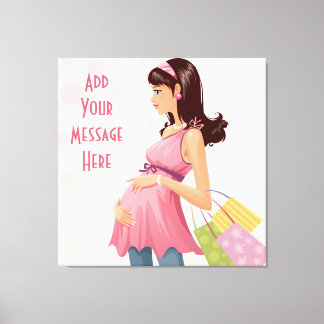 Moderskap Shopping Girl Wrapped Canvas