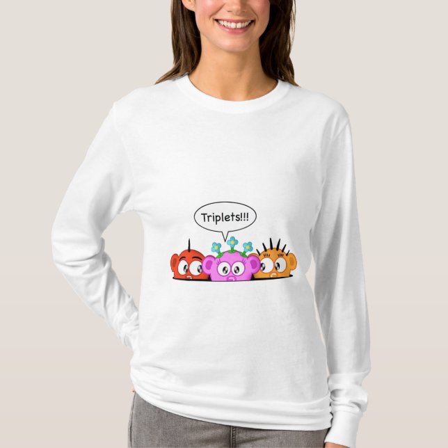 Moderskapdesign - Triplets! T-shirt (Framsida)