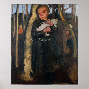 Modersohn-Becker - Flicka i björkskogen Poster