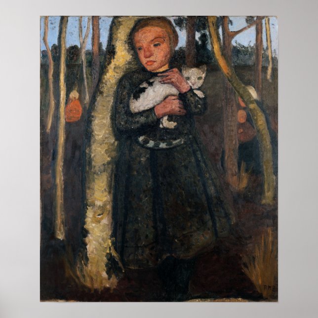 Modersohn-Becker - Flicka i björkskogen Poster (Framsidan)