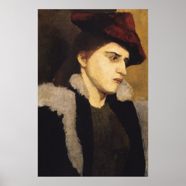 Modersohn-Becker - Porträtt av en ung kvinna Poster (Framsidan)