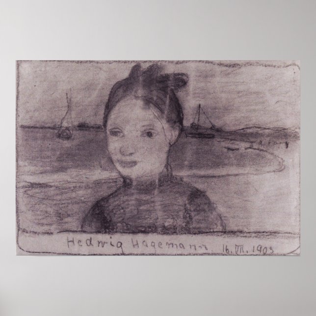 Modersohn-Becker - Porträtt av Hedwig Hagemann Poster (Framsidan)