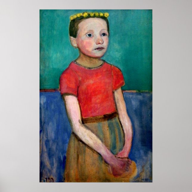 Modersohn-Becker - Porträtt av italiensk flicka 19 Poster (Framsidan)