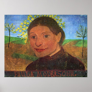 Modersohn-Becker - Självporträtt, Flowers Front Poster