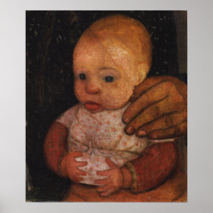 Modersohn-Becker - Spädbarn med Hennes Mor Hand Poster