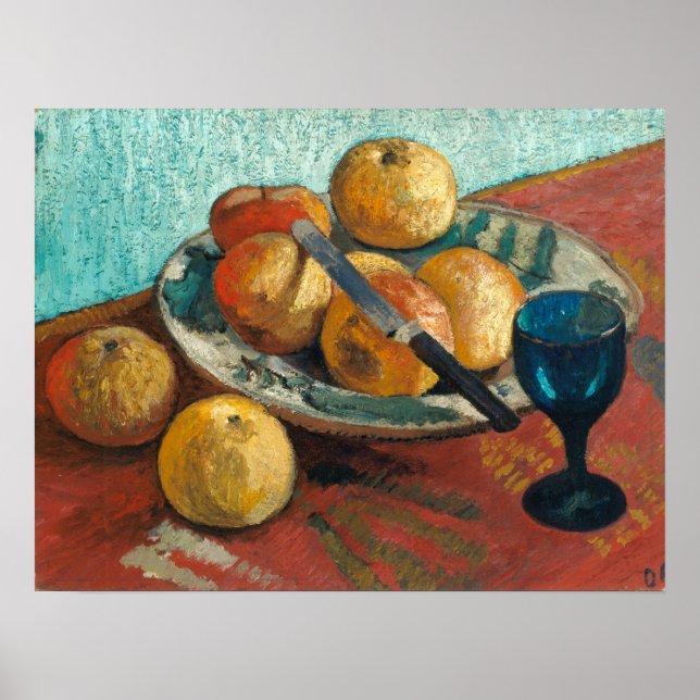 Modersohn-Becker - Stilleben med äpplen och glas Poster (Framsidan)