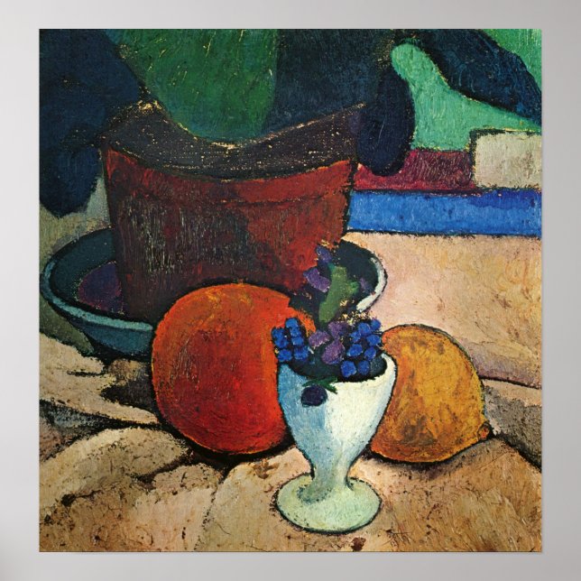 Modersohn-Becker - Stilleben med växt citron Poster (Framsidan)
