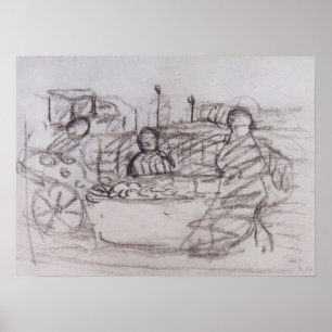 Modersohn-Becker - tre kvinnor på en marknad Poster