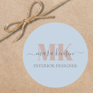 Modert Mocha Mousse Monogram Dammtor Blue Runt Klistermärke