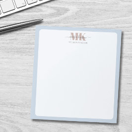 Modert Mocha Mousse Monogram Dusty Blue Anteckningsblock