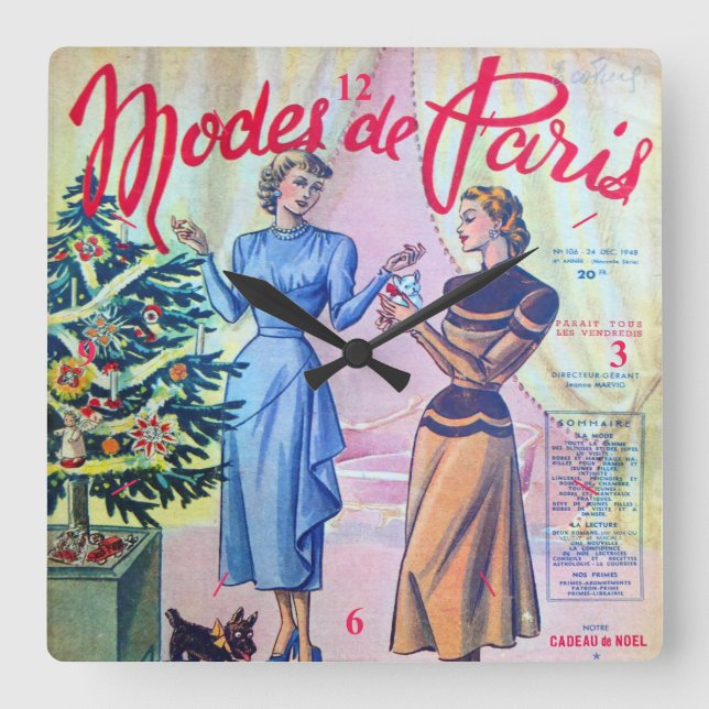 Modes De Paris. Fyrkantig Klocka (Framsida)