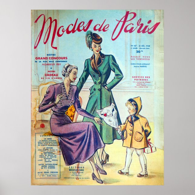 Modes De Paris. Poster (Framsidan)