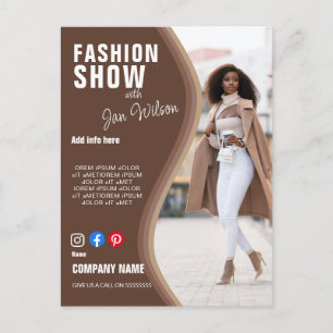 modeshow BUSINESS anpassad logotyp flygblad Affisc Vykort