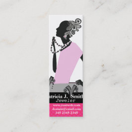 Modesmycken modellerar den rosa damen för figuren visitkort