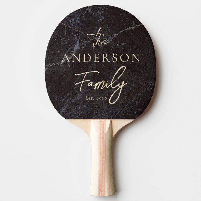Modest Dark Stone Hand Written Family Name Pingisracket (Framsidan)