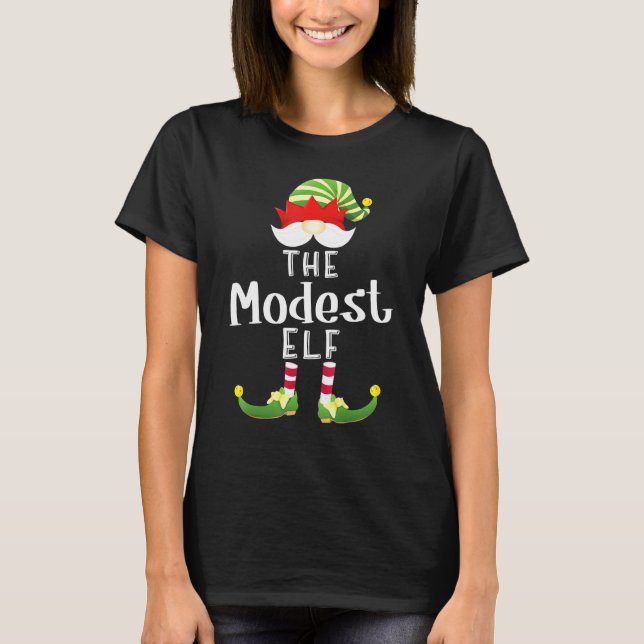 Modest Elf Group jul Pajama Party T Shirt (Framsida)