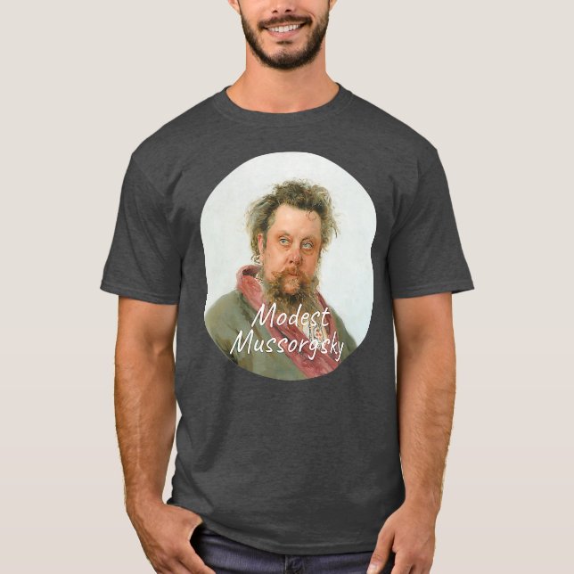 Modest Mussorgsky Composer Porträtt T Shirt (Framsida)
