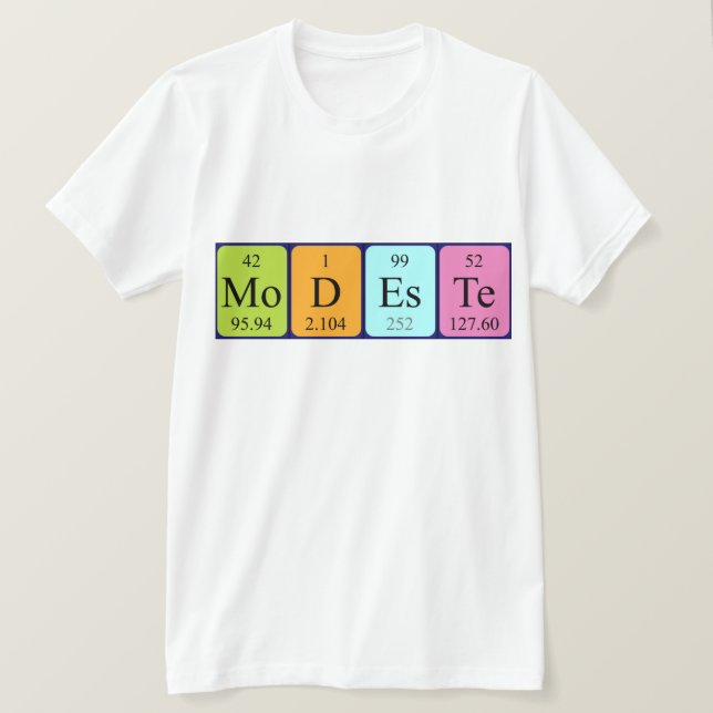 Modeste Periodisk bord namn-skjorta Tee Shirt (Design framsida)