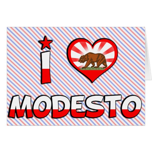 Modesto, CA Hälsningskort (Framsidan Horizontal)