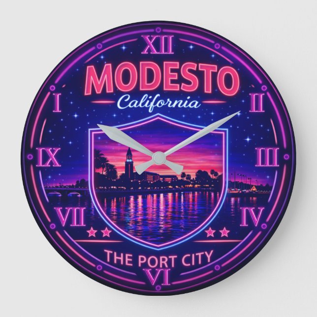 Modesto California Riverfront Stor Klocka (Framsida)