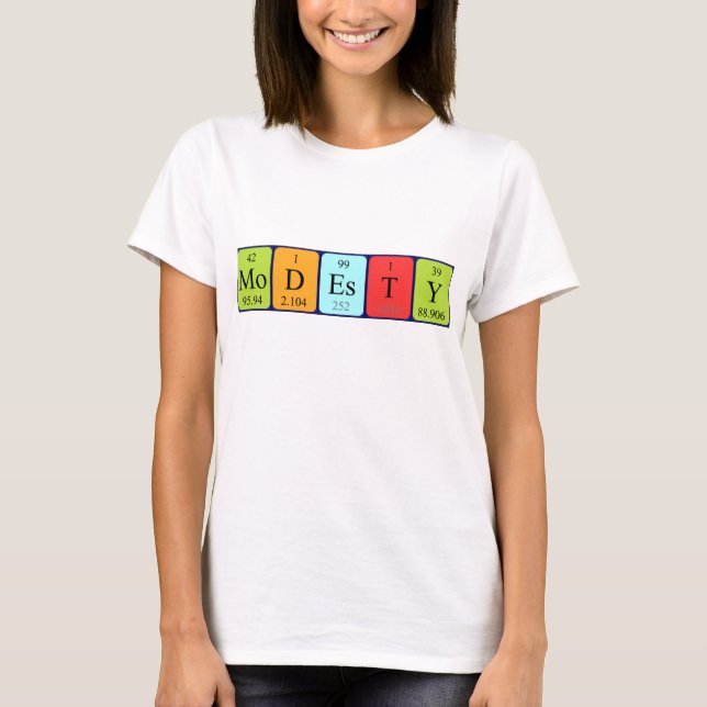 Modesty Periodisk skjorta bord namn T-shirt (Framsida)