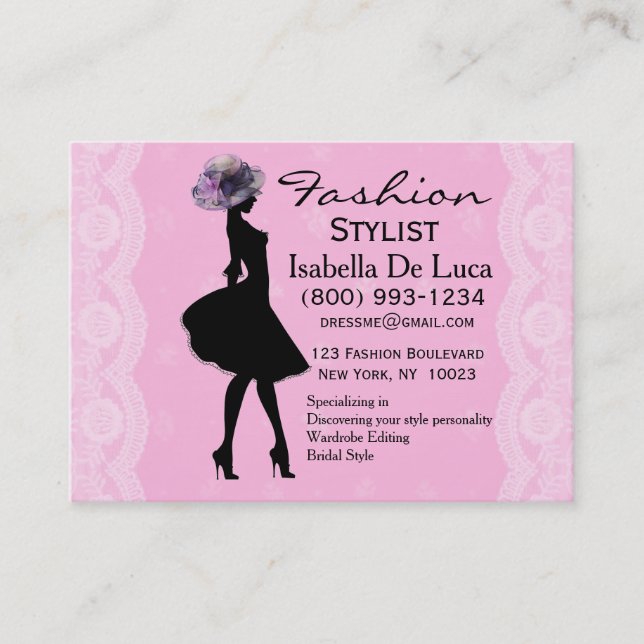 Modestylistvisitkortar Visitkort (Framsida)