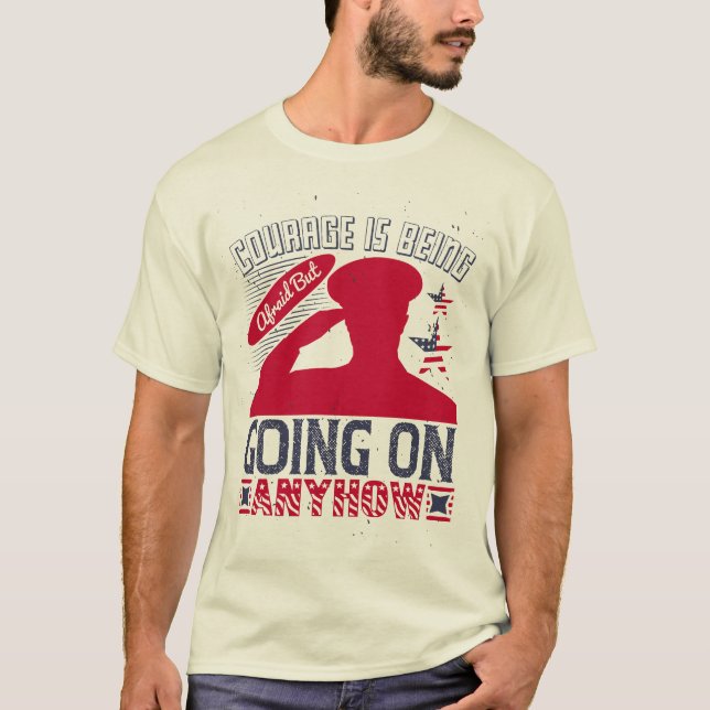 Modet är att vara rädd, men det pågår ändå t shirt (Framsida)