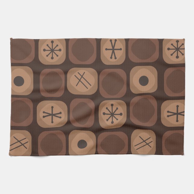 modet Art Soft Cubes Brown 1950 Kökshandduk (Horisontell)