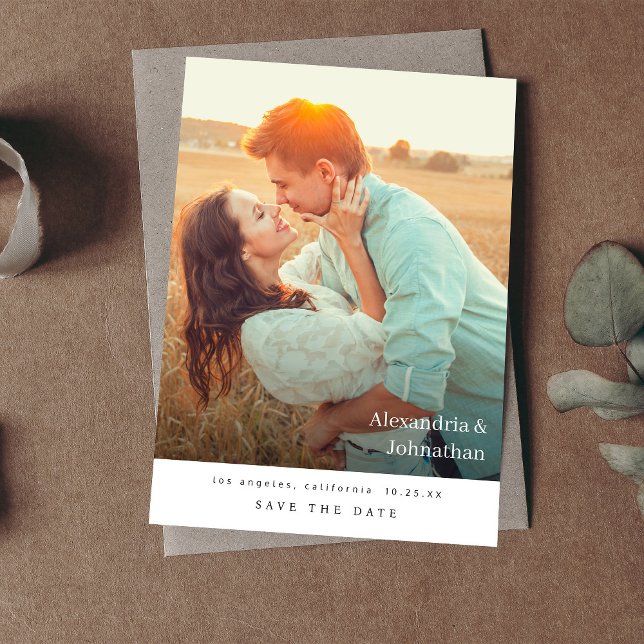 Modet chic Snyggt Foto Spara datum Inbjudningar (Skapare uppladdad)