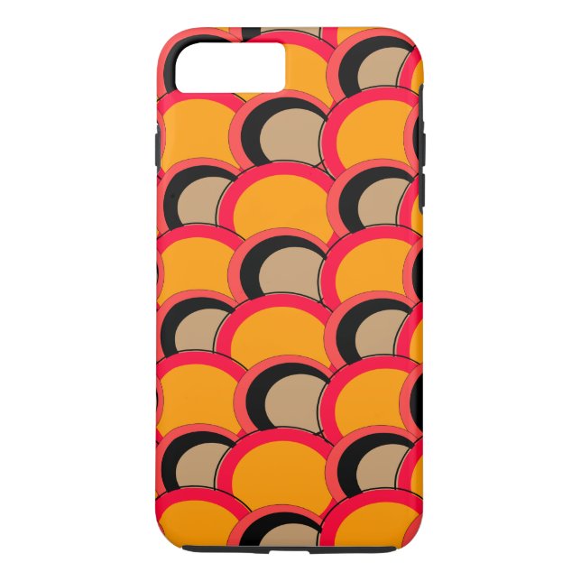 Modet cirklar orangen Case-Mate iPhone skal (Baksida)