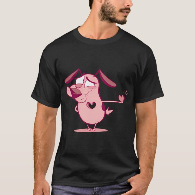 Modet Cowarely Hund T Shirt (Framsida)