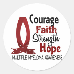 Modet Faith Strength Hope Många Myeloma Runt Klistermärke