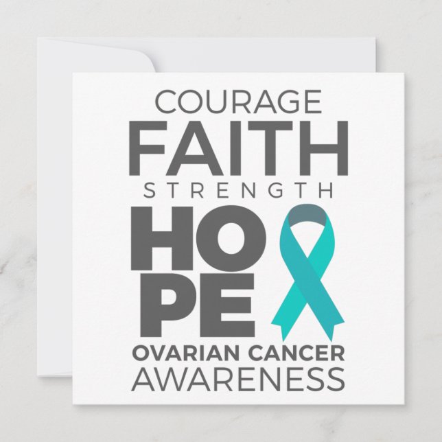 Modet Faith Strength Hope Ovarian Awareness Inbjudningar (Framsida)