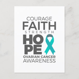 Modet Faith Strength Hope Ovarian Awareness Vykort