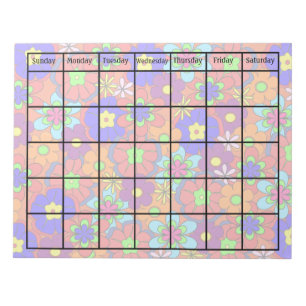 Modet Filmretro blommar tom kalender Anteckningsblock