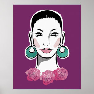 Modet Fleur 1960-talets kvinna Poster