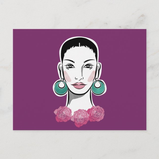 Modet Fleur 1960-talets kvinna Vykort (Framsida)