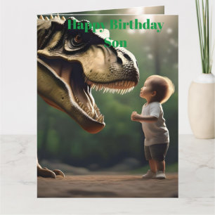 **"Modet frigjort: En liten pojke Ansikte T-Rex" Kort