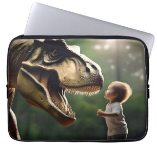 **"Modet frigjort: En liten pojke Ansikte T-Rex" Laptop Fodral