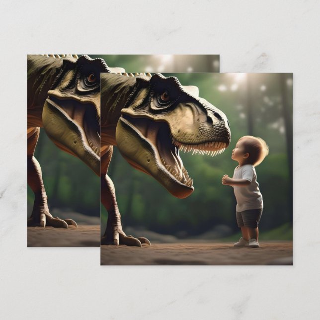 **"Modet frigjort: En liten pojke Ansikte T-Rex" Spara Datumet (Fram/baksida)