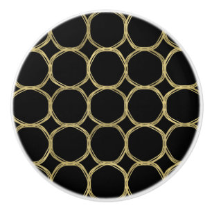 Modet Guld Circles & Chic Black Modern Trendig Knopp