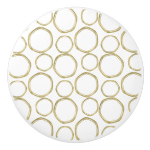 Modet guld Circles & Chic White Modern Trendig Knopp