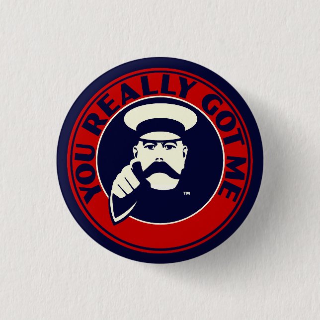 MODET knäppas emblem. Vrider "dig fick egentligen Knapp (Framsida)