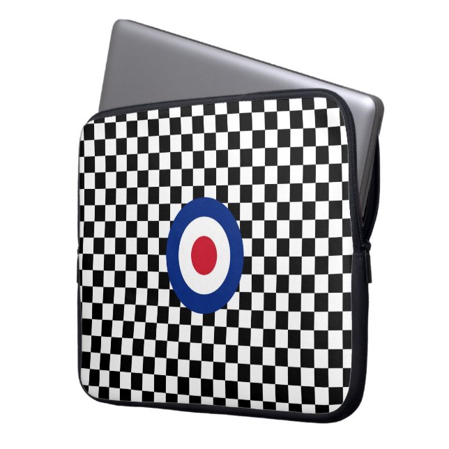Modet Kontrollerat mål för svart Tävla Laptop Sleeve (Framsidan Vänster)