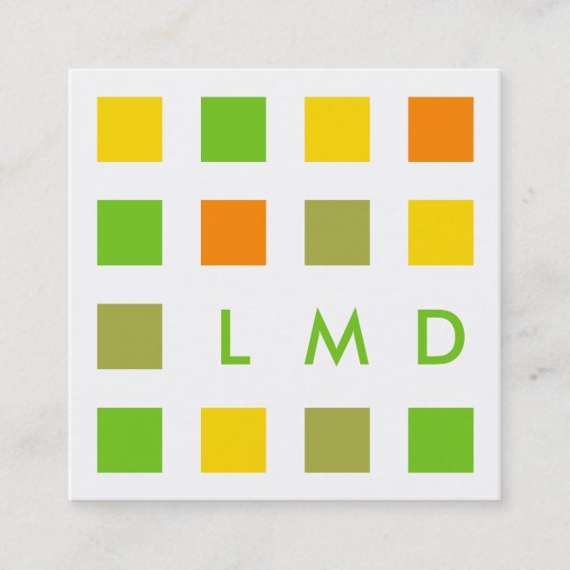 modet kvadrerar fyrkantigt visitkort (Framsida)