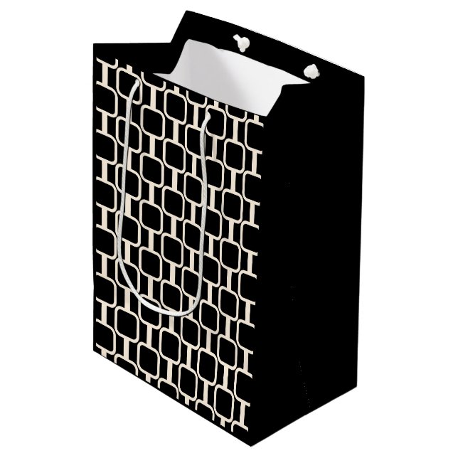 Modet länkar Retro Modern Geometric Black and Crea (Framsidan Vinklad)