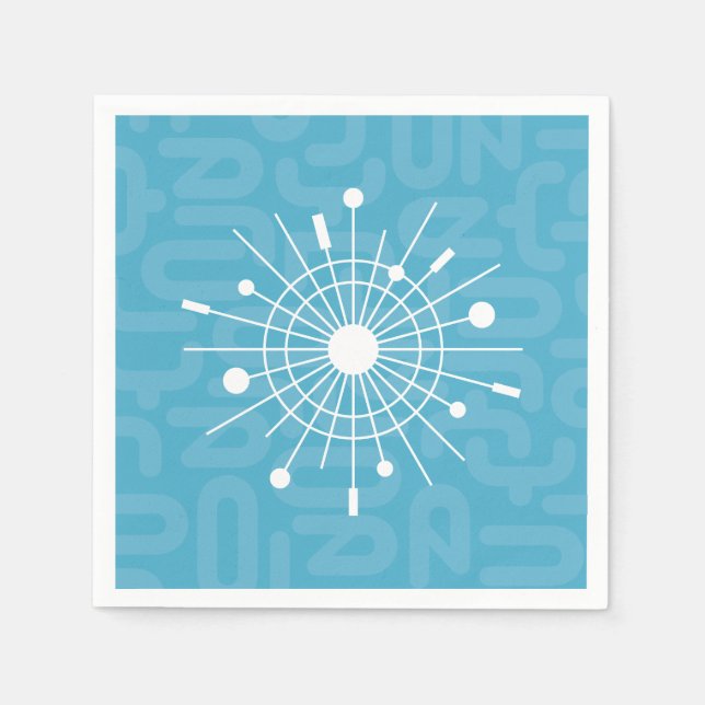 Modet "Mid Century Modern Atomic Sputnik Snowflake Pappersservett (Framsidan)
