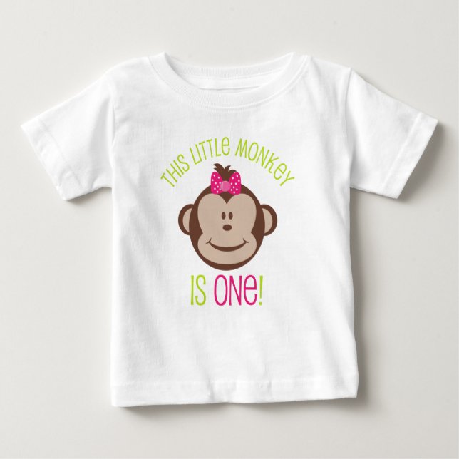 Modet "Monkey 1st Birthday Shirt Tröja (Framsida)